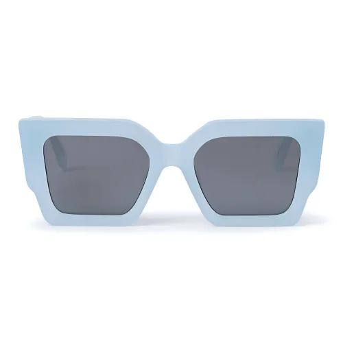 OFF Белый Металлический Ацетат Нерегулярной Формы Солнцезащитные Очки Унисекс Синий