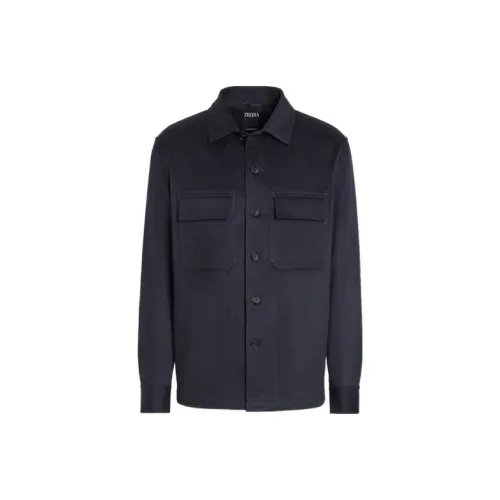 Ermenegildo Zegna Мужские куртки морского синего цвета