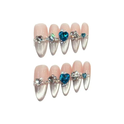 Gentle Welcome Сердце океана Элегантность Стиль Ледяная прозрачность False Nail Длинный Розовый Телесный Смудж Стиль Инстаграм