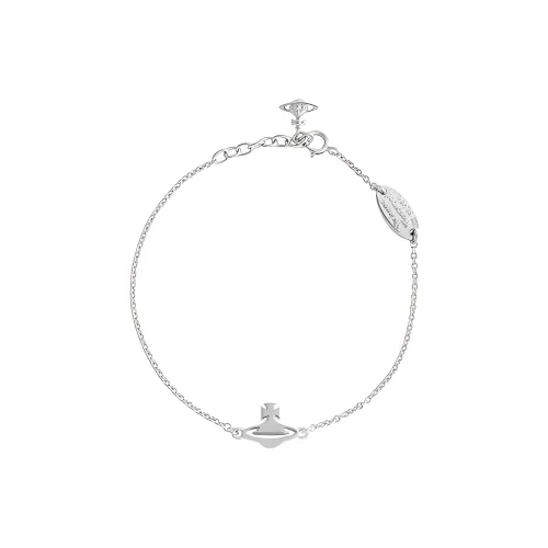 Vivienne Westwood Переработанный Серебряный Кубический Цирконий Кристалл Браслеты Унисекс Серебряный