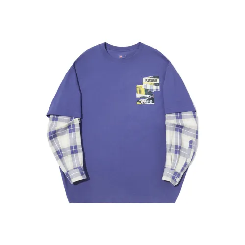 LINING X Pleasures Толстовка Мужской Сумеречный синий Кремовый Желтый Клетка Комплект