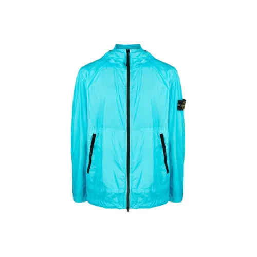 STONE ISLAND Мятно-синие мужские куртки