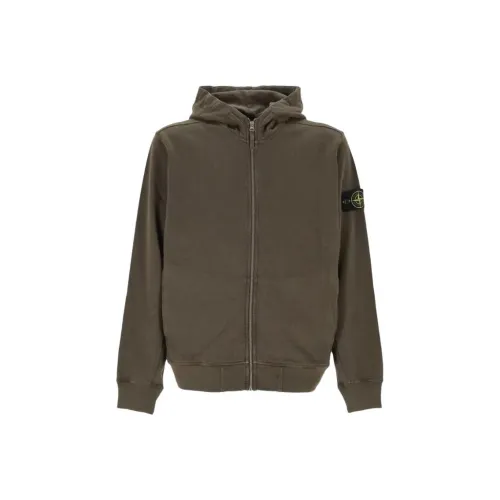STONE ISLAND Зеленый Мужской Свитшот
