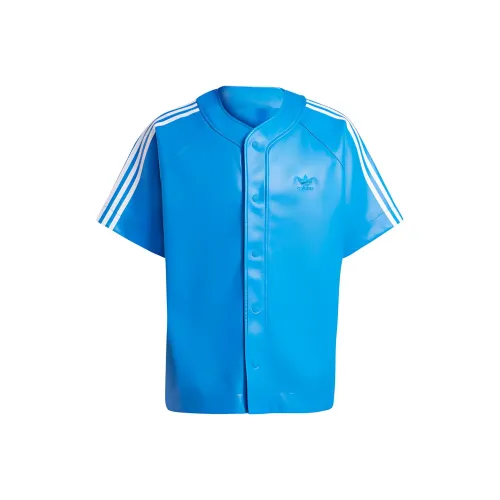 Adidas Originals Искусственная кожа ADICOLOR 3 Полосы Бейсбольная рубашка Мужская Синяя
