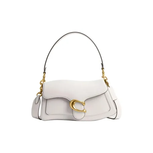 COACH Tabby Дубленая кожа Одно плечо Сумка Большая Женская Мел Белый