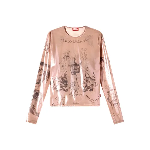 DIESEL Damiano David Collaboration Телесный Унисекс T Рубашки