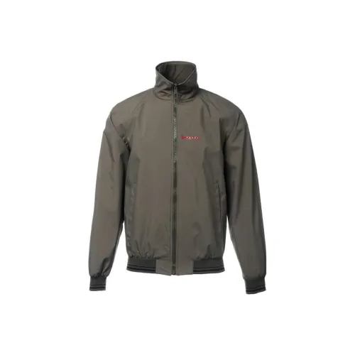 PRADA Мужские куртки среднего серого цвета