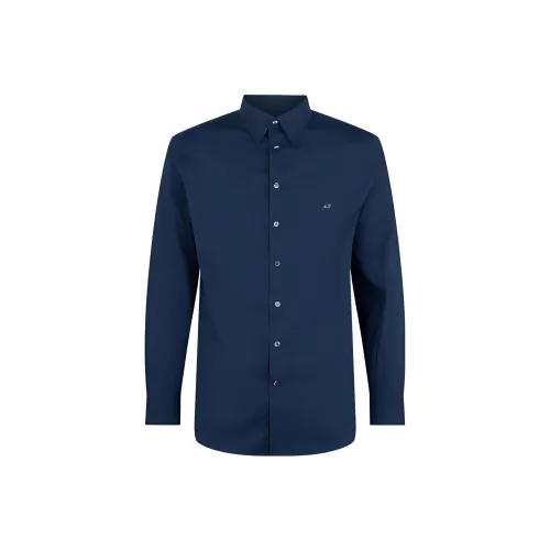 ETRO Темно-синие мужские рубашки