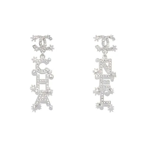 CHANEL Металлические Серьги Серебряные Женские