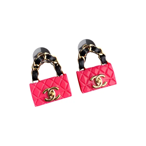 Серьги CHANEL Розовые Красные Женские
