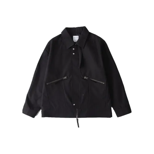 DECESOLO Loose Fit Moderate Jacket Unisex Black