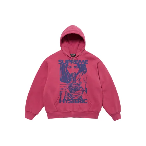 Supreme Hysteric Glamour Collaboration FW24 WEEK13 Теплый утепленный ZIP UP худи Унисекс