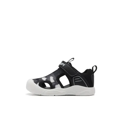SNOOPY Slip-resistant Anti-KICK Abrasion-resistant Children's Sandals Black White Baby