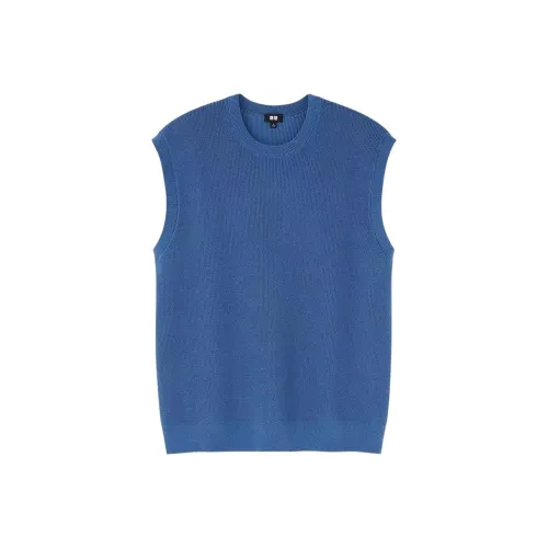 UNIQLO Топ без рукавов Унисекс Озерный Синий