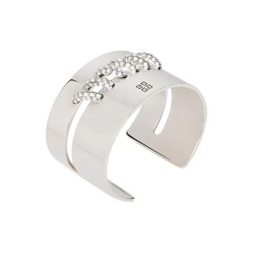 Givenchy Латунь Браслеты с кристаллами Swarovski Женские Серебряные