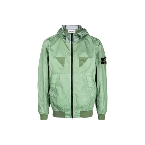STONE ISLAND STONE ISLAND MEMBRANA 3L TC Куртки Пальто Мужской Шалфейный Зеленый