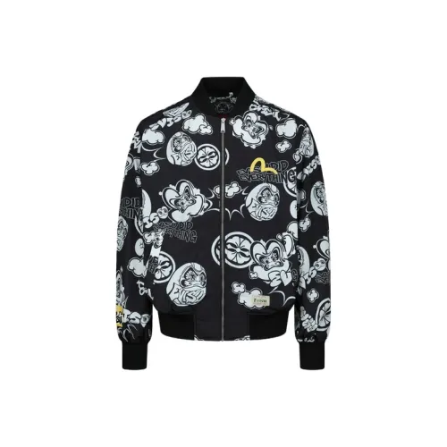 EVISU Черная куртка с принтом "Повсюду" Мужская