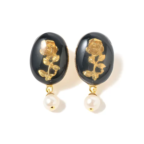 BEAMS Пластик Латунь Эпоксидная смола Силикон Серьги Женские Золото