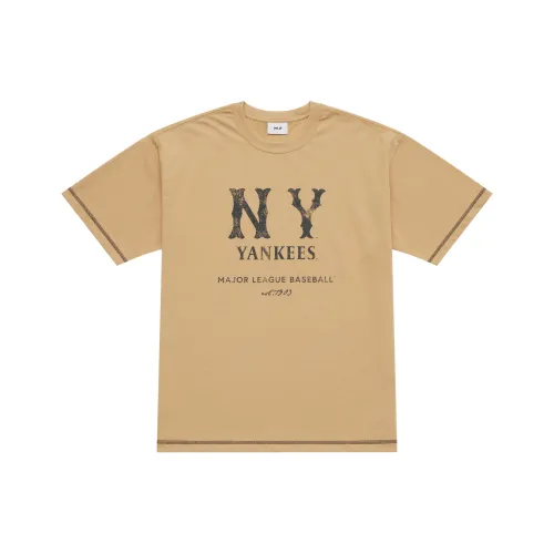 Mlb Base Logo New York Yankees Basic Collection SS25 T-Shirt Унисекс Light CAMEL