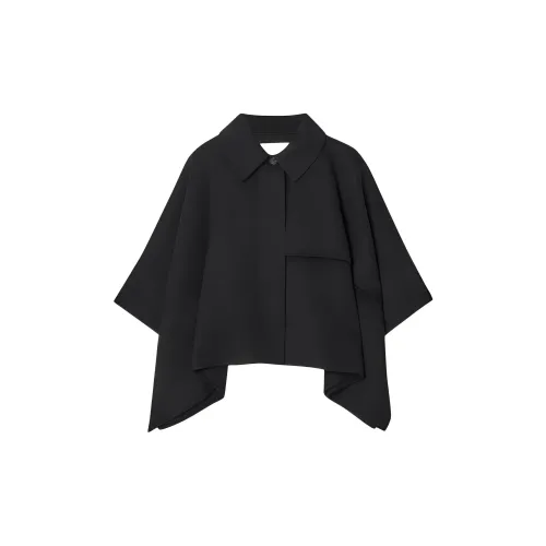 COS Мериносовая шерсть Лиоцелл Палантины Женские Черный