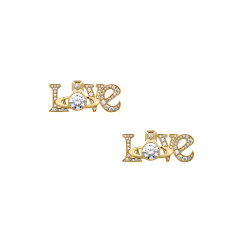 Vivienne Westwood Гальванизированные Серьги-гвоздики с кубическим цирконием Женские Золото