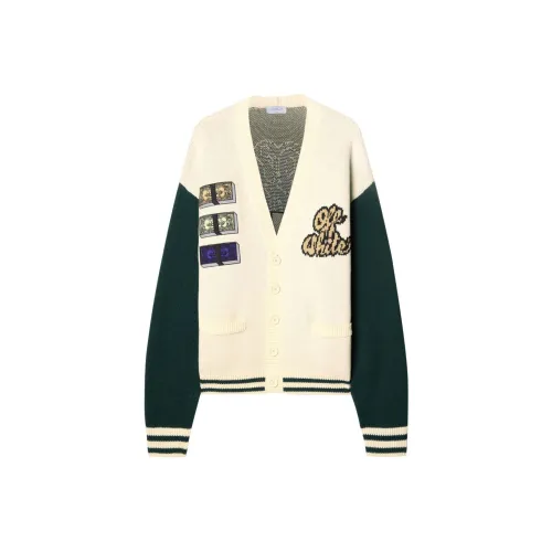 OFF Белый Трикотаж Свободный крой Мужской Айвори Темно-зеленый