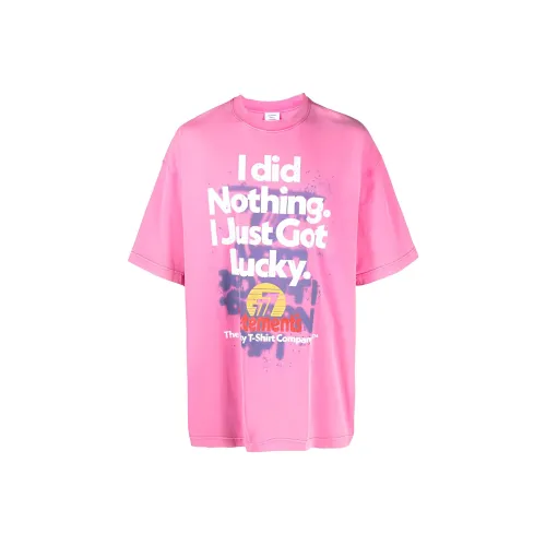 Vetements Розовый Красный Мужская T-Рубашка