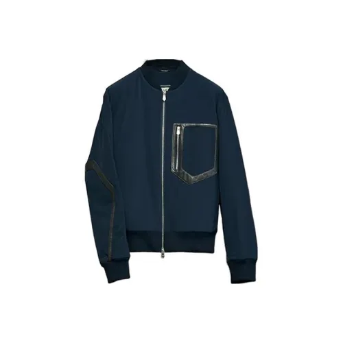 HERMES Морской синий Мужские куртки