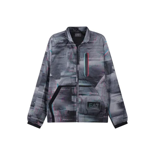 EMPORIO ARMANI Фантазийный Серый Полосы Мужские Куртки