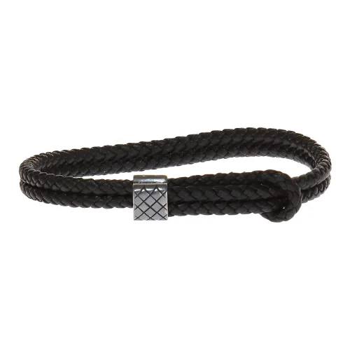 Bottega Veneta Браслеты из телячьей кожи, черные, мужские