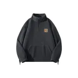 [Двусторонний с флисовой подкладкой] Темно-серый (Ma Теплый коричневый Улыбающийся логотип на груди)