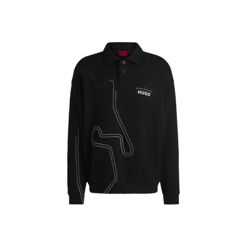 HUGO BOSS SS25 Свитшот Свободного кроя Мужской Черный