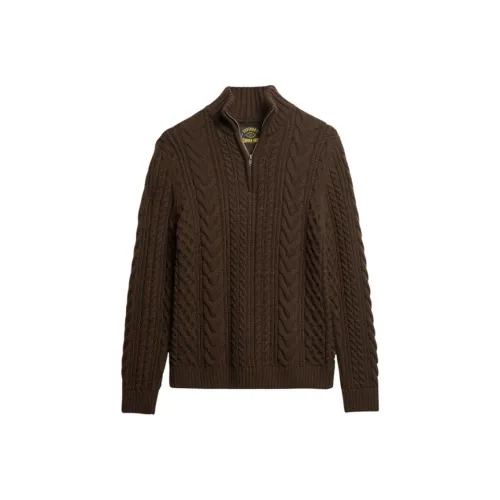 SUPERDRY Коричневый Мужской Трикотаж