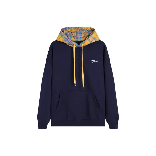 POPWAVE Толстовка Унисекс Темно-синий и Желтый Клетка Толстовка