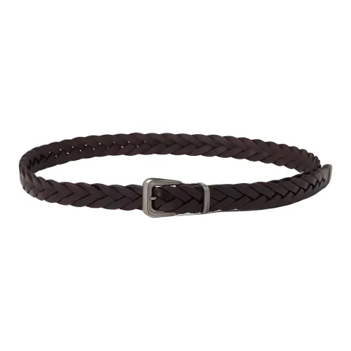 BRUNELLO CUCINELLI Кожаные ремни Женские Коричневый Ширина 3,5CM