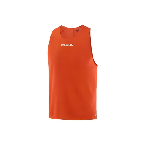 SALOMON Red Men's Tank Tops