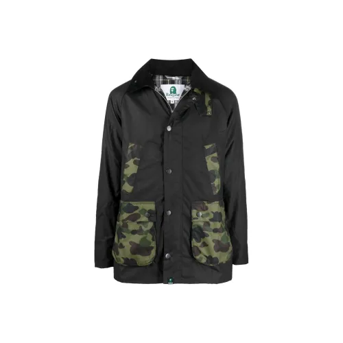 Barbour Черно-зеленая унисекс куртка