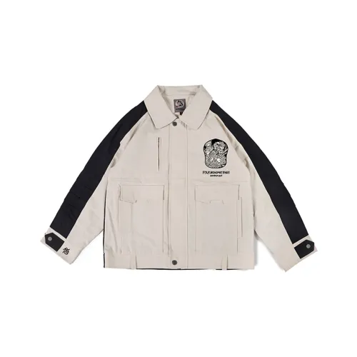 WOOKONG Свободный крой Куртка Мужская Светло-Серый