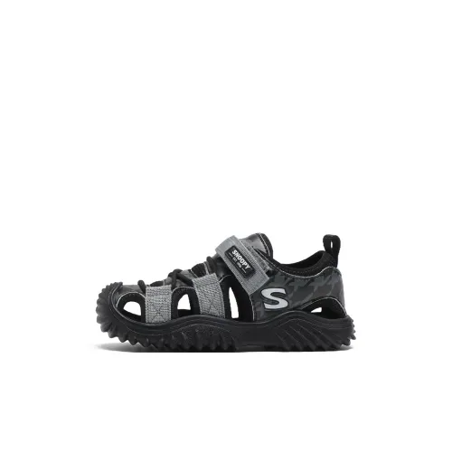 SNOOPY Slip-resistant Anti-KICK Abrasion-resistant Children's Sandals Black Gray Children's