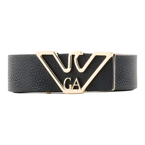 EMPORIO ARMANI Ремни из коровьей кожи Женские Черные Ширина 3 см