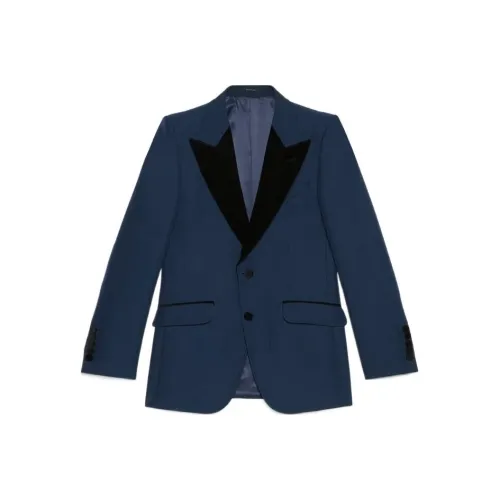 GUCCI SS23 Бизнес-костюм Пальто Мужской Синий