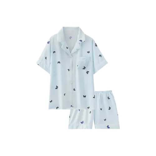 XIAFENYAN Пижамный комплект женский ледяной синий