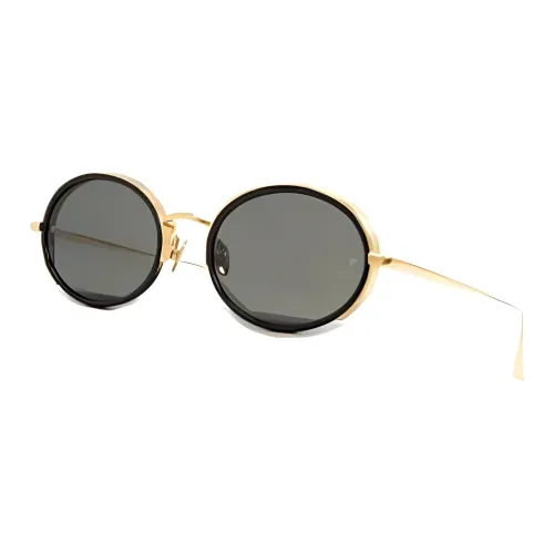 Linda Farrow Металл Круглые Солнцезащитные очки Женские Золотые