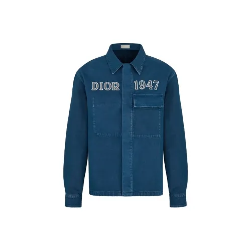 DIOR Quarterly New Products Denim Jacket Men's Blue