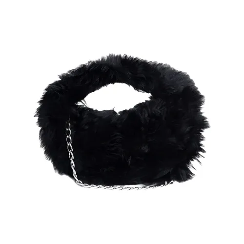 By Far Baby Cush Овчина Портативный Crossbody Сумка через плечо Обычная Женская Черная