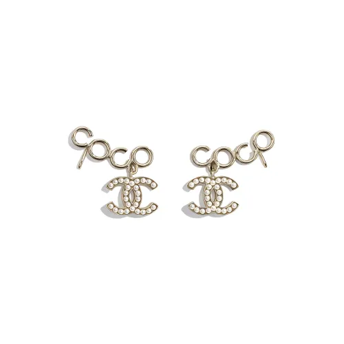 CHANEL Металлические Серьги Золотые Женские