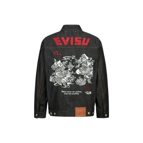 EVISU Черные Мужские Джинсовые Куртки