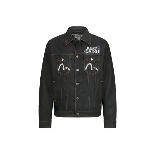 EVISU Джинсовый синий Мужской Джинсовые куртки