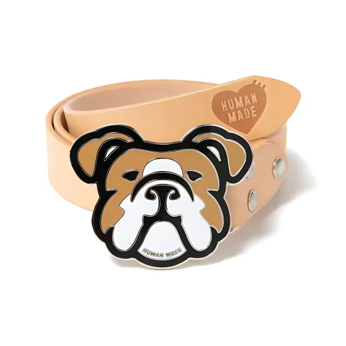 HUMAN MADE Узор Украшение Пластина Mouth Кожаные ремни Унисекс Коричневый