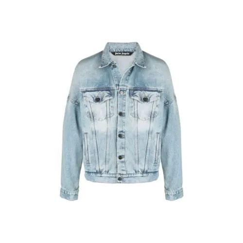 PALM ANGELS Blue Men's Denim Jackets PALM ANGELS Синий Мужские Джинсовые Куртки